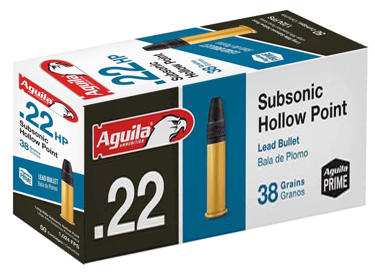 Aguila Subsonique HP 38 grains Cal 22lr / 50 Munitions